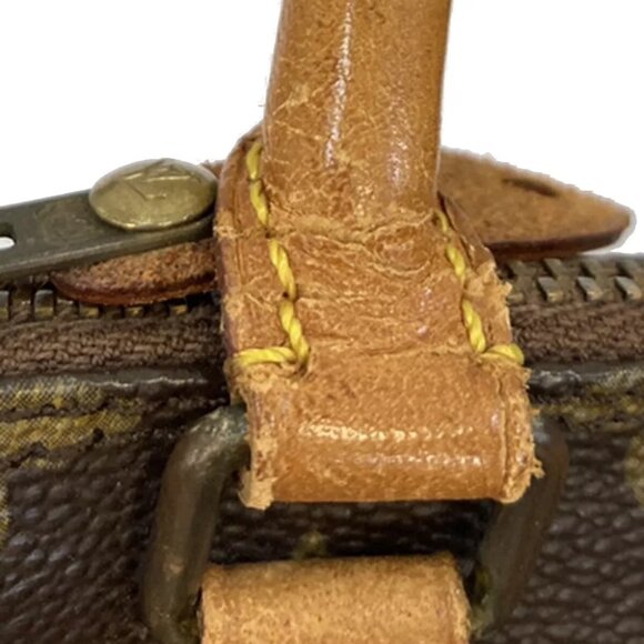 AUTHENTICITY GUARANTEED LOUIS VUITTON Mini Speedy Hand Bag Monogram Leather - Picture 8 of 14